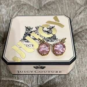 Juicy Couture Pink and Gold Crystal Earrings